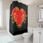 Bold Romantic Valentine Red Goth Heart Duschvorhang (Beispiel)