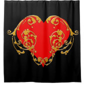 Bold Romantic Valentine Red Goth Heart Duschvorhang (Vorderseite)