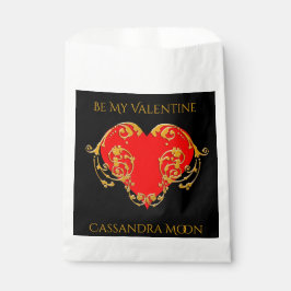 Bold Romantic Valentine Red Goth Heart Geschenktütchen