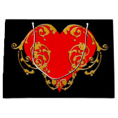 Bold Romantic Valentine Red Goth Heart Große Geschenktüte (Vorderseite)