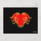 Bold Romantic Valentine Red Goth Heart Postkarte (Rückseite)