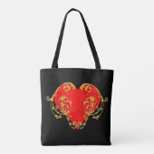 Bold Romantic Valentine Red Goth Heart Tasche (Rückseite)
