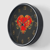 Bold Romantic Valentine Red Goth Heart Uhr (Winkel)
