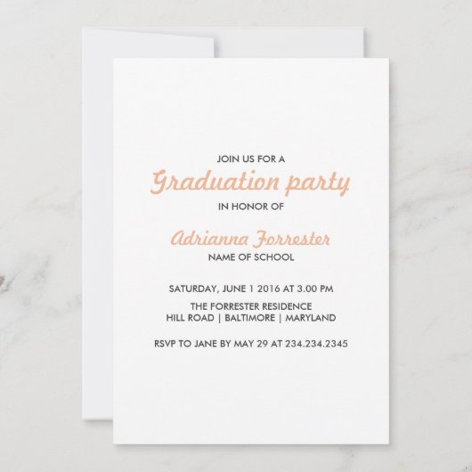 Bold Rose Gold Typografy Foto Einladung (Rückseite)