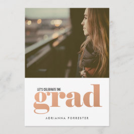 Bold Rose Gold Typografy Foto Einladung