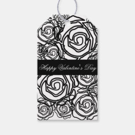 "Bold Rose Valentine" (b/w) Geschenkmarke Geschenkanhänger