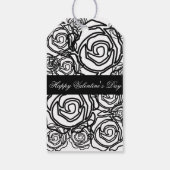 "Bold Rose Valentine" (b/w) Geschenkmarke Geschenkanhänger (Rückseite)