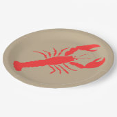 BOLD Roter Hummer, neutrale Farbe Pappteller (Schrägansicht)