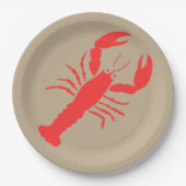 BOLD Roter Hummer, neutrale Farbe Pappteller (Vorderseite)