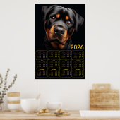 Bold Rottweiler 2026 Calendar Poster (Küche)