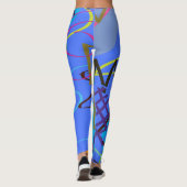 Bold Royal Blue Abstrakt Print Leggings (Rückseite)