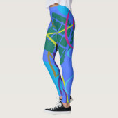 Bold Royal Blue Abstrakt Print Leggings (Links)