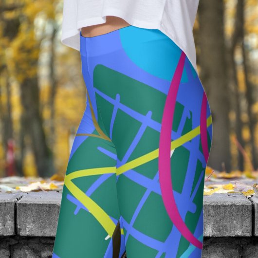 Bold Royal Blue Abstrakt Print Leggings
