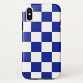 Bold Royal Blue and White Checkerboard Patches Case-Mate iPhone Hülle (Rückseite)