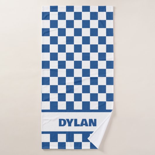 Bold Royal Blue Checkerboard Badetuch Badehandtuch (Badehandtuch)