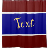 Bold Royal Blue Dark Red Stripes Duschvorhang (Vorderseite)