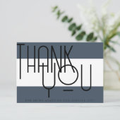 Bold Royal Blue Opulence, Typografy Foto Wedding Dankeskarte (Stehend Vorderseite)