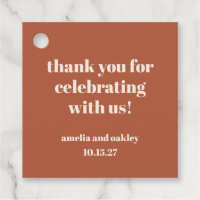 Bold Rust Fall Retro Custom Wedding Danke