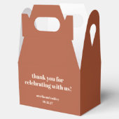Bold Rust Fall Retro Custom Wedding Danke Geschenkschachtel (Geöffnet)
