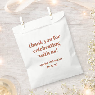 Bold Rust Fall Retro Custom Wedding Danke Geschenktütchen