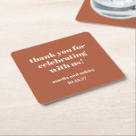 Bold Rust Fall Retro Custom Wedding Danke Rechteckiger Pappuntersetzer<br><div class="desc">Fett Minimalistischer Rostfall Retro Einfach maßgeschneiderte Hochzeit Danke Square Paper Untersetzer</div>
