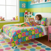 Bold S Initial Citrus Squares Vibrant Fleecedecke