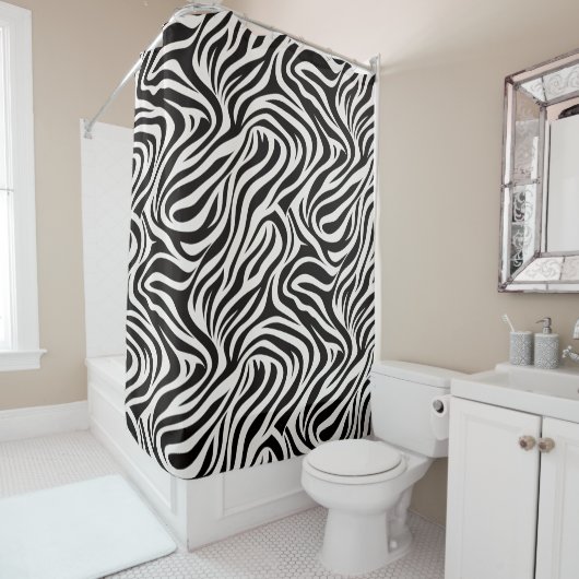 Bold Safari Zebra Print Bathroom Curtain Duschvorhang (Beispiel)