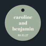 Bold Sage Green Chic Moderne Hochzeit Custom Geschenkanhänger<br><div class="desc">Bold Sage Green Chic Modern Wedding Custom Gevor Tags</div>