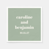 Bold Sage Green Chic Moderne Hochzeit Custom Serviette (Vorderseite)