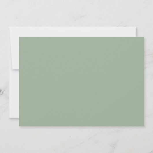 Bold Sage Green Chic Modernes Wedding RSVP Online Einladung (Rückseite)