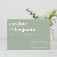 Bold Sage Green Chic Modernes Wedding RSVP Online