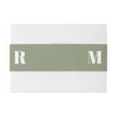 Bold Sage Green Minimalistisch Modern Simple Weddi Einladungsbanderole (Rückseitenbeispiel)