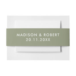 Bold Sage Green Minimalistisch Modern Simple Weddi Einladungsbanderole