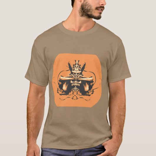 Bold Samurai Spirit Print T-Shirt (Vorderseite)