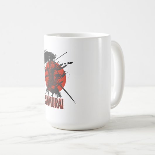 Bold Samurai Warrior - japanische Kunst Kaffeetasse (VorderseiteRechts)