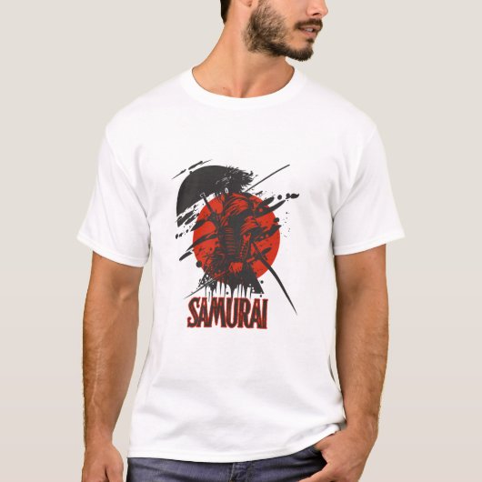 Bold Samurai Warrior T - Shirt - Japanisch Art (Vorderseite)