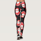Bold Santa Claus Black Novelty Party Leggings (Rückseite)