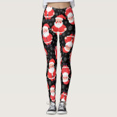 Bold Santa Claus Black Novelty Party Leggings (Vorderseite)