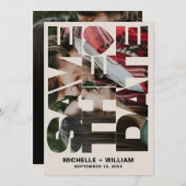 Bold Save the Date Photo Frame Sand Wedding Einladung (Vorne/Hinten)