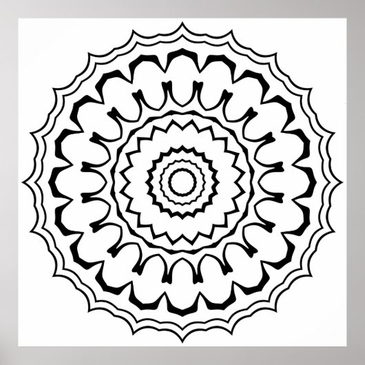 Bold Scalloped Ring Mandala with Layered Waves Poster (Vorne)