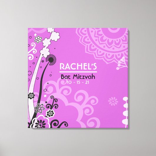 BOLD & SCHÖNE Bat Mitzvah Sign-In Memory Board Leinwanddruck (Vorderseite)