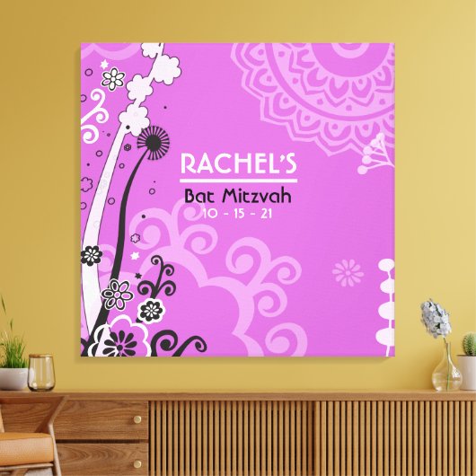 BOLD & SCHÖNE Bat Mitzvah Sign-In Memory Board Leinwanddruck (Insitu (Wohnzimmer))