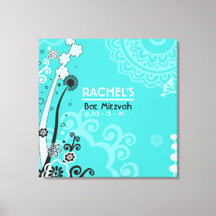 BOLD & SCHÖNE Bat Mitzvah Sign-In Memory Board Leinwanddruck