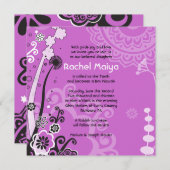 BOLD & SCHÖNE FLORAL BAT Mitzvah Einladung (Vorne/Hinten)