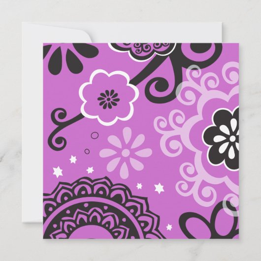 BOLD & SCHÖNE FLORAL BAT Mitzvah Einladung (Rückseite)