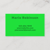 Bold Schriftart Groovy Black Limon Emerald Green Visitenkarte (Rückseite)