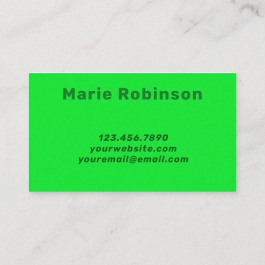 Bold Schriftart Groovy Black Limon Emerald Green Visitenkarte (Rückseite)
