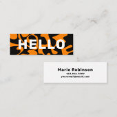 Bold Schriftart Groovy Black Orange Mini Visitenkarte (Vorne/Hinten)