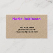 Bold Schriftart Hello Groovy Rainbow Kraft Visitenkarte (Rückseite)