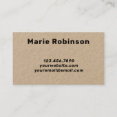 Bold Schriftart Hello Modern Black and Red Kraft Visitenkarte (Rückseite)